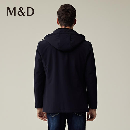 M&D名盾秋冬商务男士保暖可拆卸兔毛内胆防水防风尼克服外套男 商品图4