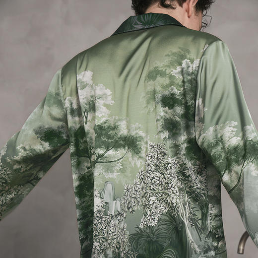 Solo seta22姆米男士真丝睡衣套装长袖桑蚕丝家居服丝绸可外穿秋冬 商品图1