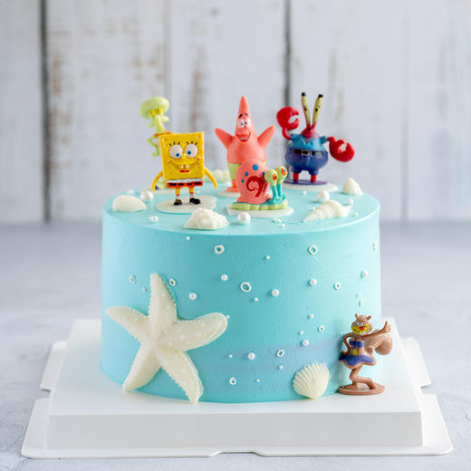 情景蛋糕 海绵宝宝情景蛋糕 牛奶奶油情景蛋糕 生日蛋糕 大理同城送 商品图1