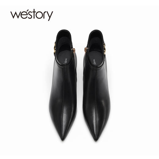 westory秋冬新款尖头时尚短靴宴会细跟81991 商品图2