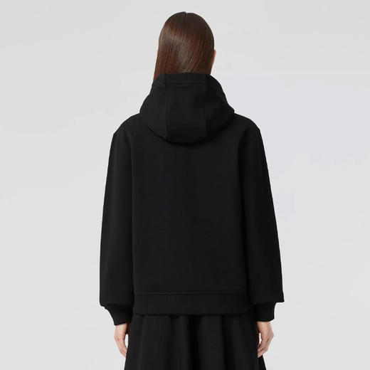 BURBERRY 博柏利 标签贴花棉质宽松连帽衫 女士卫衣 黑色 8057122 A1189 商品图2