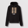 BURBERRY 博柏利 标签贴花棉质宽松连帽衫 女士卫衣 黑色 8057122 A1189 商品缩略图0