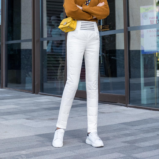 XFF-A-262新款时尚气质修身显瘦高腰双面弹力保暖小脚羽绒裤 商品图0