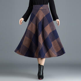高腰半身裙毛呢大摆裙，厚款中长款A字裙MYX-5901