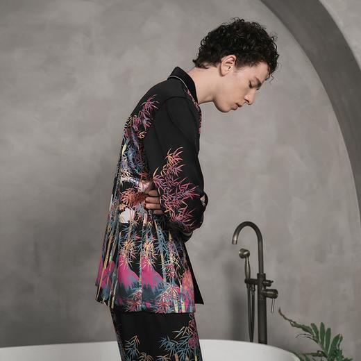 Solo seta22姆米男士真丝睡衣套装桑蚕丝家居服两件套丝绸可外穿 商品图4