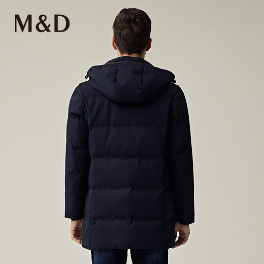 M&D/名盾商务男装22秋冬新品中长款连帽加厚轻便白鸭绒羽绒服外套 商品图4