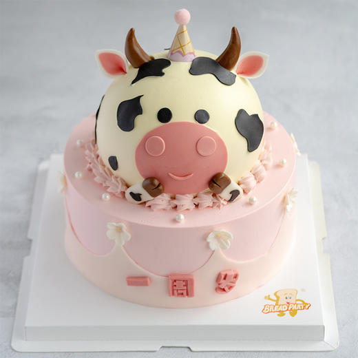 情景蛋糕 情景蛋糕一周岁双层庆祝蛋糕 可爱牛牛  牛奶奶油情景蛋糕 生日蛋糕 大理同城送 商品图0