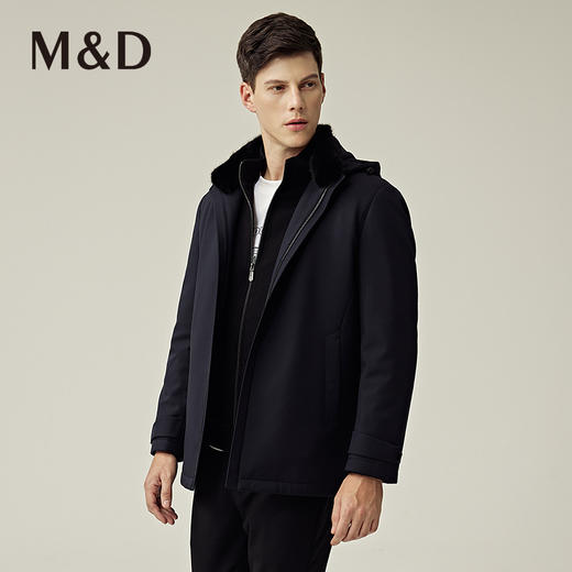 【菁英同款】名盾商务秋冬可拆卸兔毛内胆轻盈尼克服外套男41452 商品图3