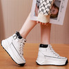 秋季新款，厚底松糕内8cmins韩版潮高帮休闲运动鞋  KFY-1066-1 商品缩略图0