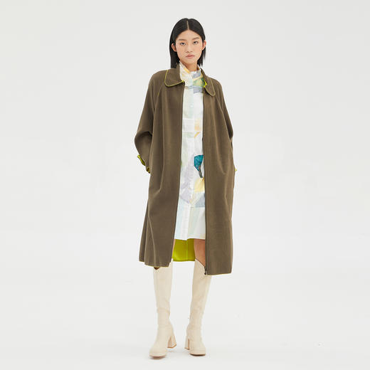 谜底2022冬季新品双面呢大衣中长款宽松毛呢外套女229MD6200 商品图0