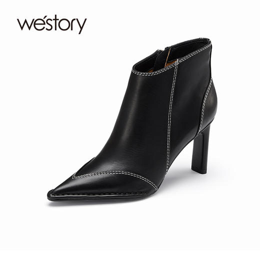 westory22年冬季新款尖头百搭短靴22年新款82001 商品图1
