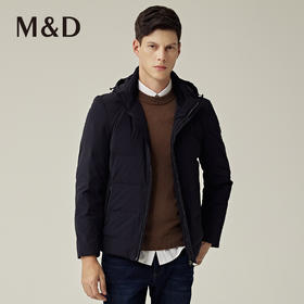 M&D/名盾商务男装秋冬新品轻便连帽白鸭绒外套防风保暖羽绒服