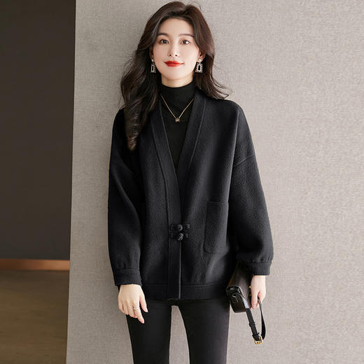 时尚慵懒风宽松显瘦复古盘扣百搭时尚开衫CC-22-3608 商品图6