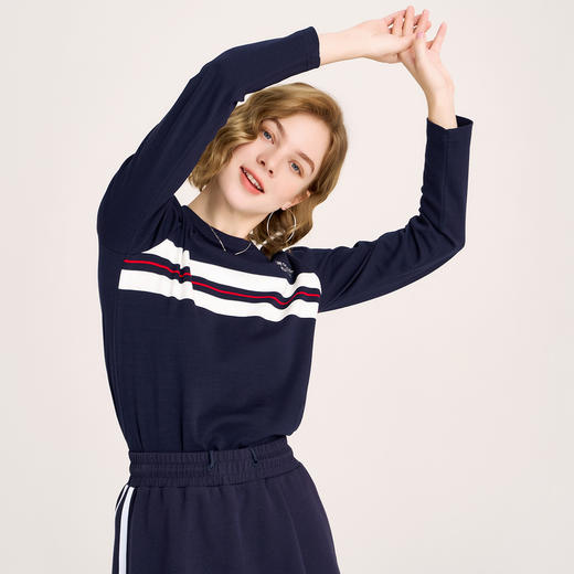 ELLE Active 新款女士纯棉长袖T恤柔软不易皱打底衫 商品图5