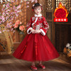 DY-9938汉服女童连衣裙套装秋冬新款女孩中国风唐装古装拜年服儿童裙 商品缩略图4