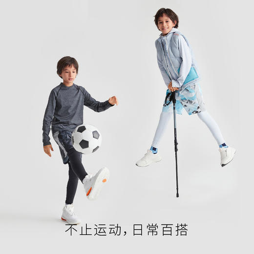 moodytiger男童假两件裤2022冬新款印花加绒保暖运动裤| 小暖阳 M24111502 商品图4