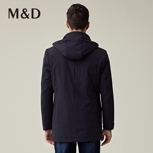 M＆D名盾商务男士2022秋冬新品中长款连帽白鸭绒保暖羽绒服男 商品图4