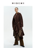HIDEMI 深咖色格纹长款围巾式大衣 商品缩略图7