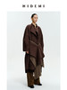 HIDEMI 深咖色格纹长款围巾式大衣 商品缩略图6