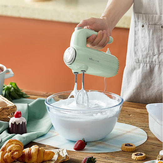 小熊  家用双头小型奶油奶盖打发器迷你烘焙手持式自动搅蛋搅拌器带收纳盒 DDQ-B01F7 商品图0