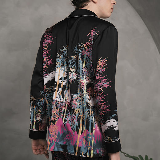 Solo seta22姆米男士真丝睡衣套装桑蚕丝家居服两件套丝绸可外穿 商品图2