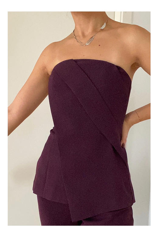 C/MEO | Don't stop Bustier TOP [抹胸上衣 酒红 /孔雀蓝] 商品图3