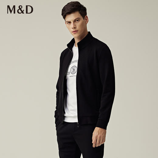 MD名盾男士商务休闲夹克秋冬爸爸装中青年拉链立领外套 商品图1