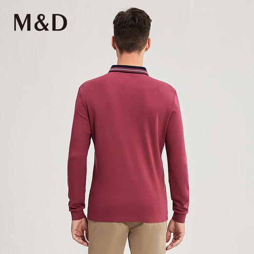 MD名盾男士秋季新品长袖T恤商务休闲新疆长绒棉羊毛混纺polo衫 商品图3