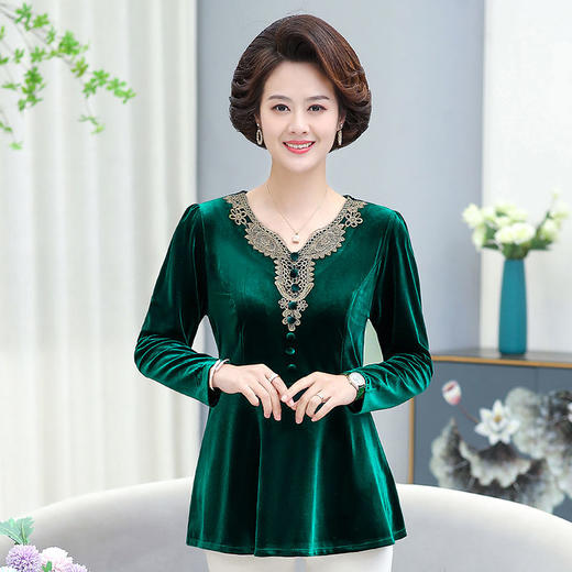 AA ZL金丝绒打底衫显瘦遮肚上衣 商品图4