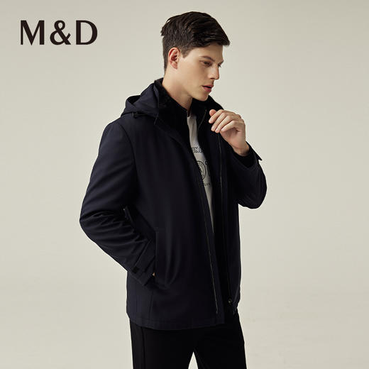 【菁英同款】名盾商务秋冬可拆卸兔毛内胆轻盈尼克服外套男41452 商品图2