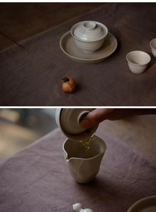 螺纹盖碗  哑光草木灰 135ml草木灰釉 商品图4