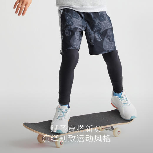 moodytiger男童假两件裤2022冬新款印花加绒保暖运动裤| 小暖阳 M24111502 商品图1