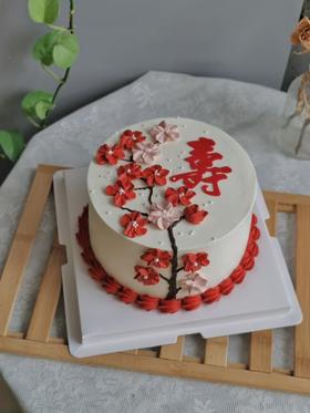 祝寿梅花款 01一鲜奶动物奶油蛋糕