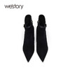 westory22年冬季新款尖头时装套筒百搭短靴22年秋季新款瘦瘦靴81891 商品缩略图3