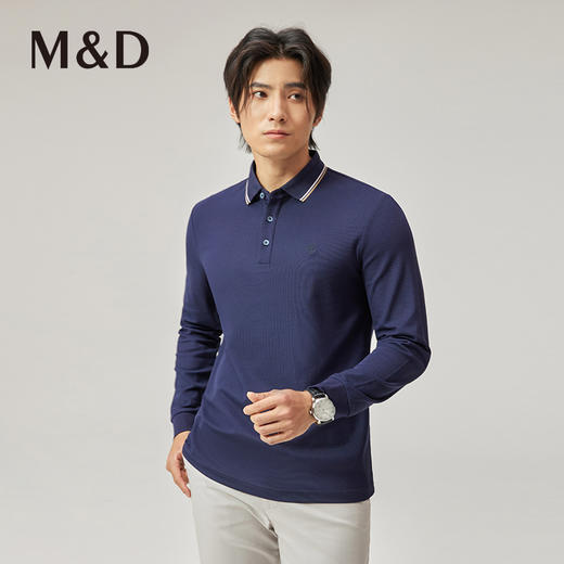 【菁英同款】名盾长袖POLO衫火山岩发热秋冬纯棉翻领t恤保罗衫 商品图2