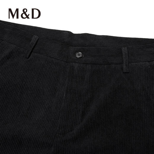 M&D/名盾秋冬新款休闲黑色工装中腰正装修身商务灯芯绒长裤男 商品图1