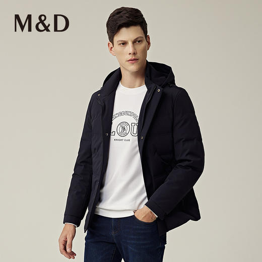 M＆D/名盾商务男士秋冬新品白鸭绒防风连帽加厚轻款羽绒服男 商品图1