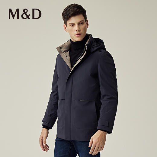 名盾商务男士秋冬新品中长款保暖防风白鹅绒羽绒服男 商品图2