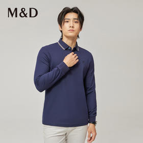 【菁英同款】名盾长袖POLO衫火山岩发热秋冬纯棉翻领t恤保罗衫