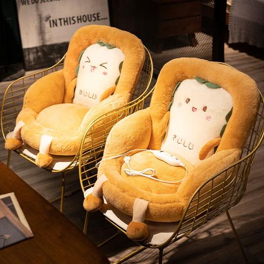 冬季加热坐垫屁垫座椅垫靠背一体靠垫办公室久坐大学生椅子屁股垫 商品图0