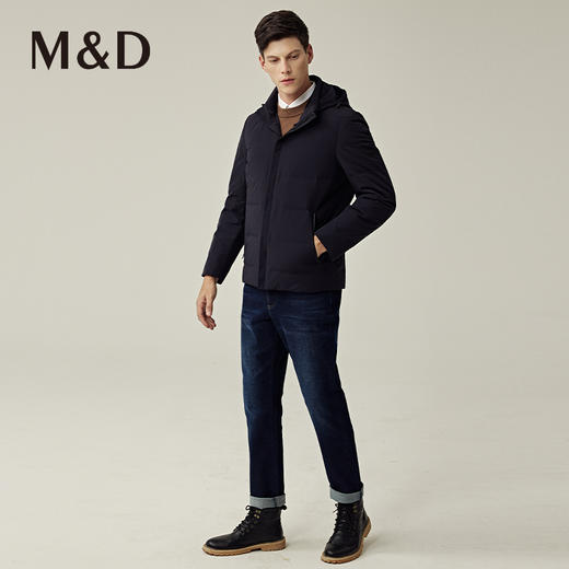 M&D/名盾商务男装秋冬新品轻便连帽白鸭绒外套防风保暖羽绒服 商品图3