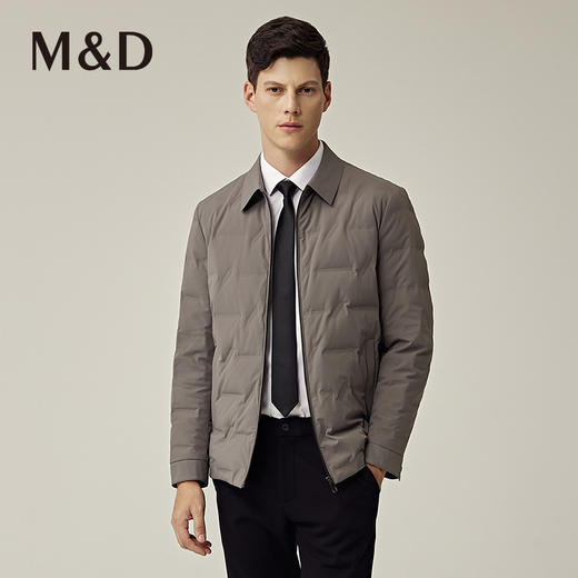 MD名盾商务男士秋冬新品翻领白鸭绒爸爸装修身遮肚羽绒服男 商品图0