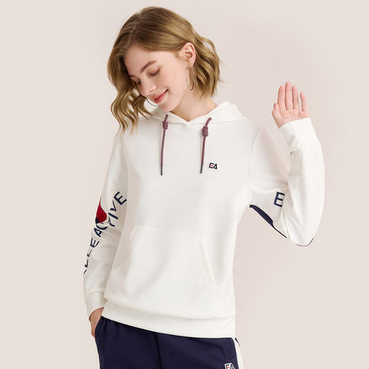 ELLE Active秋季休闲连帽卫衣新款时尚撞色上衣女装 商品图1