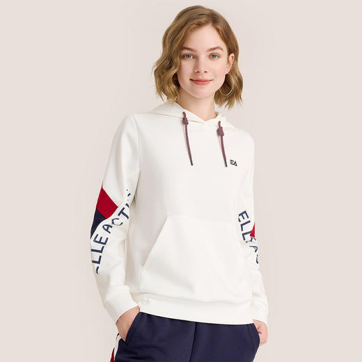 ELLE Active秋季休闲连帽卫衣新款时尚撞色上衣女装 商品图3