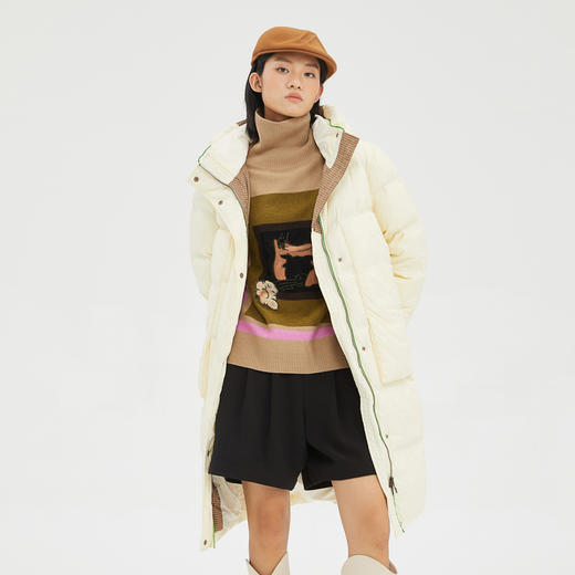 谜底2022冬复古Oversize艺术图案宽松高领套头针织衫女229MZ6202 商品图3