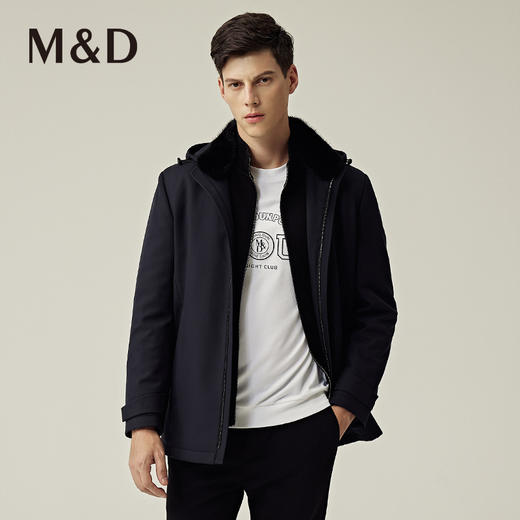 【菁英同款】名盾商务秋冬可拆卸兔毛内胆轻盈尼克服外套男41452 商品图0