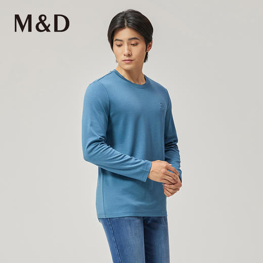 M＆D/名盾男士长袖秋季新款潮流修身圆领纯棉百搭T恤 商品图1