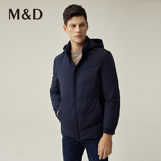 名盾商务男士秋冬新品防风保暖连帽白鸭绒修身羽绒服男 商品图3