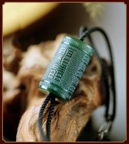 和田碧玉，福文桶珠手串 商品图3