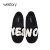 westory绒里平底毛毛鞋鞋22 秋冬新款外穿一脚蹬通勤百搭女72871 商品缩略图3